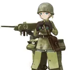 anime armored_fighting_vehicle binoculars cannon gun helmet kv-1 mecha_musume meta:lowres tank war weapon world_war_ii // 500x473 // 84KB