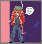 artist:ppdppl car catgirl character:ira_catgirl cigarette ginger_hair hat ireland irish_republican_army mechanic saoirse smoking tool vehicle // 1267x1329 // 711KB