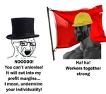 bourgeoisie chad crying gigachad hat helmet proletariat soyboy union wojak worker // 1024x911 // 103KB