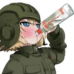 alcohol anime bottle drinking female girls_und_panzer helmet katyusha liberalism tank_helmet tears vodka // 768x768 // 80KB