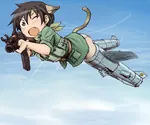 aircraft airplane anime catgirl feline female fighter fishbed gun jet kalashnikov kemonomimi mecha_musume mig-21 mikoyan-gurevich monster_girl red_star rifle star weapon // 803x669 // 121KB