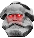 glowing_eyes karl_marx marxism meta:transparent_background reaction_image statue // 400x451 // 225KB