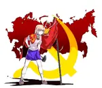 anime blonde_hair female hammer_and_sickle magical_girl red_star russia smoking soviet_flag soviet_union // 1000x857 // 342KB