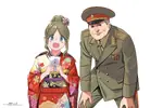 anime artist:horikou ethnic_clothing female japan kimono red_army soviet_union yurucamp // 1200x796 // 359KB