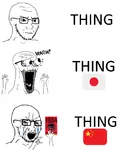 1984 asia china comparison crying glasses japan sinophobia soyjak wojak // 759x880 // 153KB