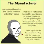 anarcho_capitalism bourgeoisie capitalism factory industry manufacturer military smoking wojak // 794x792 // 372KB