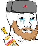 alcohol bottle crying red_star russia russian_sfsr soviet_union star ushanka vodka wojak // 645x773 // 115KB