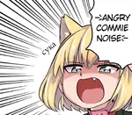 angry anime blonde_hair blue_eyes catgirl cyka girls_und_panzer katyusha meta:lowres reaction_image // 478x419 // 61KB