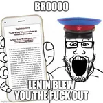 left_communism marxism_leninism peaked_cap phone soyboy soyjak vladimir_lenin // 469x470 // 61KB