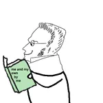 1:1_aspect_ratio anarchism book egoism glasses max_stirner meta:lowres reading smug // 500x500 // 27KB