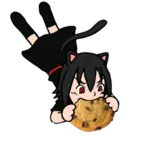 bite catgirl character:alunya cookie food meta:edit meta:transparent_background // 753x711 // 216KB