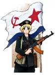 anime blonde_hair flag gun kalashnikov rifle sailor soviet_navy soviet_union uniform weapon // 780x1050 // 543KB