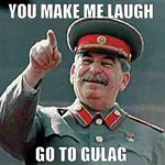 1:1_aspect_ratio gulag impact_font joseph_stalin laugh prison reaction_image soviet_union // 600x600 // 52KB