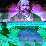 anarchism creation destruction laborwave mikhail_bakunin palm_tree vaporwave // 764x766 // 214KB