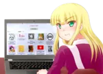 blonde_hair character:grace green_eyes laptop shitpost site:get site:getchan smug // 1522x1100 // 1.2MB