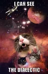 cat dialectics impact_font nebula planet space // 457x700 // 89KB