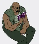 anime artist:hardkoba black_lagoon book character:dutch maoism reading // 2156x2398 // 239KB