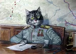 anthro artist:alexander_zavaly bust cat compass feline furry georgy_zhukov green_eyes magnifying_glass map medal milk pen pencil statue // 1920x1365 // 361KB