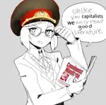 anime book communist_manifesto glasses marxism reading // 750x745 // 50KB