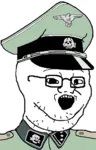 fascism germany glasses nazi nazi_germany soyboy uniform wojak // 324x505 // 34KB