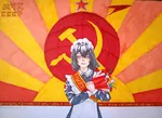 anime art female flower hammer_and_sickle red_star russian_text uniform // 807x588 // 482KB