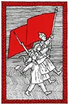 art artist:the-black-cat farmer flag gun hammer_and_sickle red_flag rifle soldier weapon worker // 343x522 // 228KB