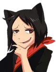 artist:catgirl_drawfriend black_hair catgirl character:alunya character:political_ideology_catgirls meta:lowres meta:transparent_background red_eyes site:leftypol smug // 390x500 // 168KB