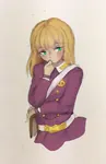 blonde_hair blush book character:grace cute green_eyes monarchism // 1323x2048 // 210KB