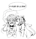 blush catgirl character:alunya christ_chan christianity kiss licking religion sin site:leftypol yuri // 602x650 // 106KB