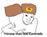 comrade hammer_and_sickle hug reaction_image red_star soviet_union star ushanka wojak // 627x500 // 53KB