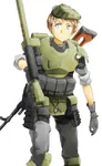 anime armored_fighting_vehicle cannon gun is-3 machine_gun mecha_musume red_star scope star tank uniform weapon // 400x650 // 47KB