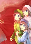 anime flag proletariat red_flag red_star soldier soviet_union star uniform worker // 811x1147 // 869KB