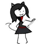 black_hair book catgirl character:alunya meta:transparent_background reading scarf template // 788x848 // 170KB