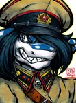 anthro furry grin hammer_and_sickle peaked_cap red_army red_star shark soviet_union star uniform // 951x1280 // 402KB