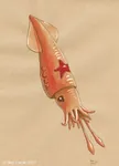 2007 artist:meg_lyman cephalopod red_star soviet_union squid star // 400x558 // 72KB