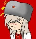 blonde_hair blush countryballs hammer_and_sickle red_star soviet_union ushanka // 600x660 // 227KB