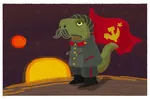 anthro dinosaur flag hammer_and_sickle joseph_stalin red_flag soviet_union t-rex // 700x462 // 63KB