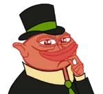 bourgeoisie capitalism hat meta:transparent_background pepe porky smug // 665x606 // 58KB