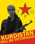 communalism democratic_confederalism guerrilla gun kurd northern_syria poster propaganda victory weapon west_asia ypg // 702x869 // 63KB