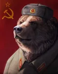 bear hammer_and_sickle realistic red_star soviet_union star uniform ushanka // 679x865 // 105KB