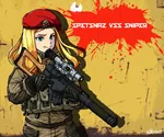 anime beret gun meta:absurdres meta:highres red_star scope silencer sniper sniper_rifle spetsnaz star vss_vintorez weapon // 3363x2795 // 1.5MB