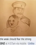 1945 adolf_hitler fascism germany joseph_stalin nazi nazi_germany soviet_union the_weak_should_fear_the_strong victory war world_war_ii // 898x1124 // 122KB