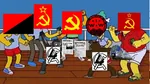 anarchism anarcho_communism cartoon fight hammer_and_sickle iww knife leon_trotsky marxism_leninism monkey primate simian simpsons trotskyism weapon // 2086x1173 // 231KB