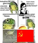 amphibian anecdote babushka can_you_give_me comrade flag friend frog hammer_and_sickle red_star soviet_union star // 765x856 // 493KB