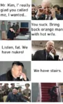 joe_biden juche kim kim_jong_un korea korea_dpr laugh nuclear stairs telephone united_states // 504x829 // 698KB