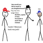 bourgeoisie capitalism hat immigration latin_america maga mexico ms_paint united_states wage // 960x944 // 113KB