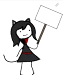 black_hair catgirl character:alunya meta:transparent_background scarf sign template // 716x854 // 140KB