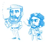 artist:ppdppl castro che_guevara cigar cuba fidel_castro hat latin_america smoking star // 896x806 // 295KB