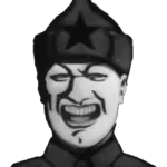 1:1_aspect_ratio bolshevik budyenovka laugh meta:lowres meta:transparent_background reaction_image soviet_union star // 480x480 // 93KB