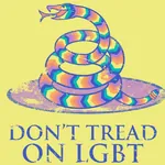 1:1_aspect_ratio gadsden_flag gay identity_politics lgbt rainbow reptile snake // 606x606 // 122KB